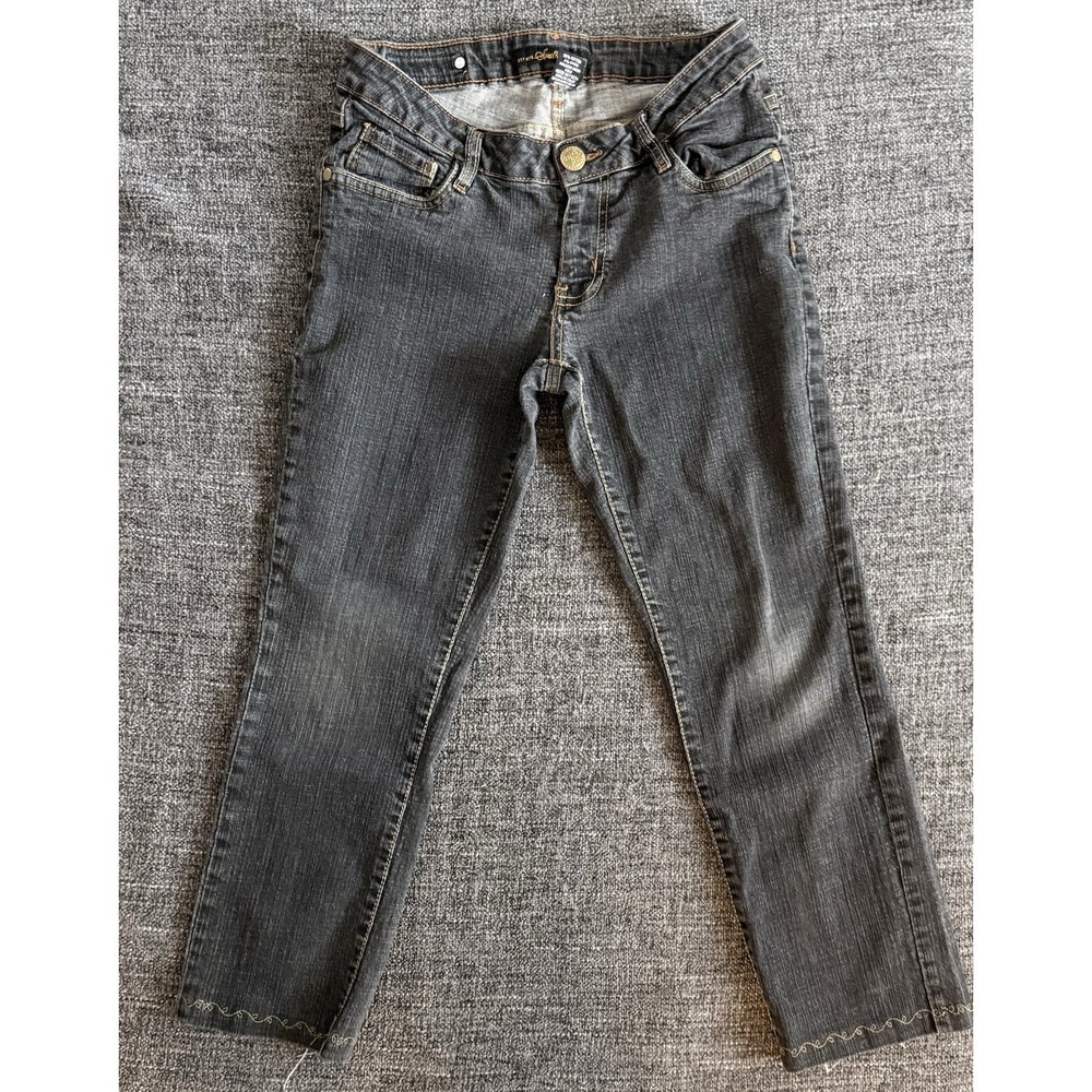 Southpole Jeans Womens 5 Y2K Low Rise Slim Straight Embroidered Stretch